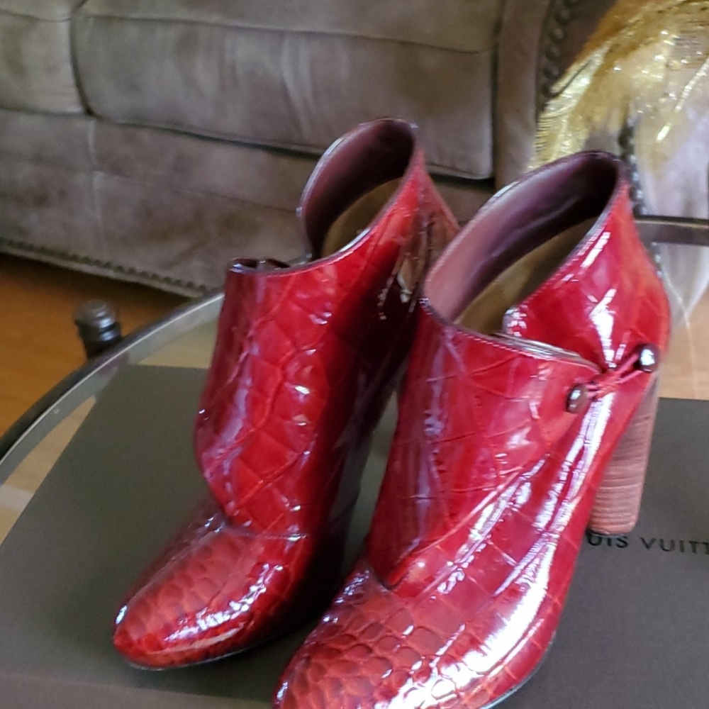 LV Red Booties